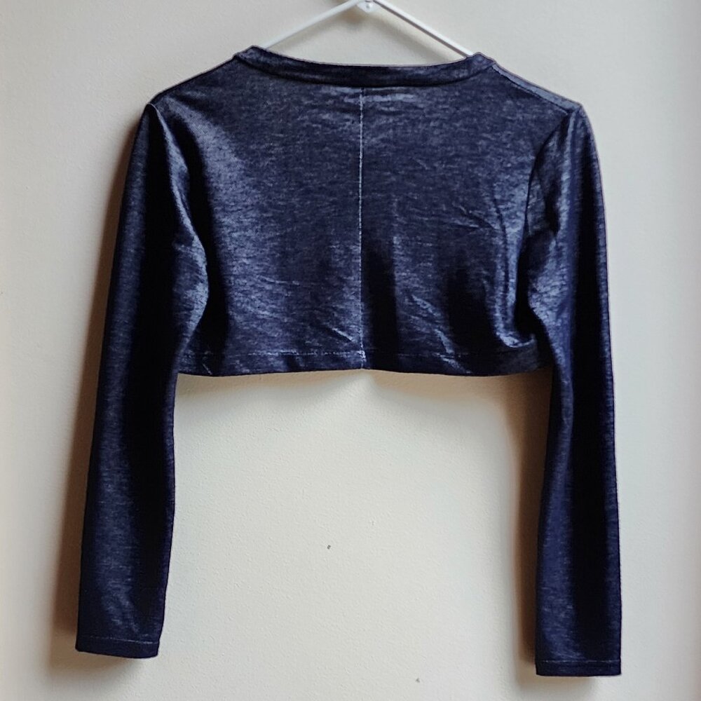 Dolce & Gabbana Navy Velure Cropped Shrug - Picture 13 of 14